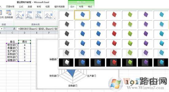 Excel表格中制作雷达图表的方法