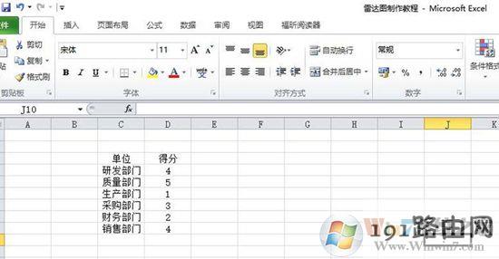 Excel表格中制作雷达图表的方法